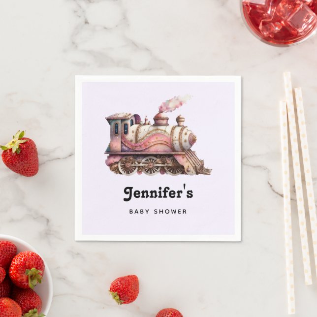 Serviette En Papier Baby shower à vapeur Vintage du moteur de train ro (En situation)