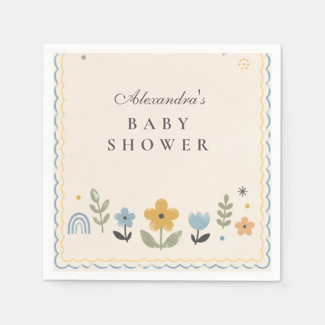 Serviette En Papier Baby Shower Abeille Mignonne (Devant)