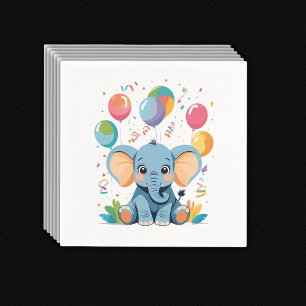 Serviette En Papier Baby shower adorable Baby Elephant Ballons