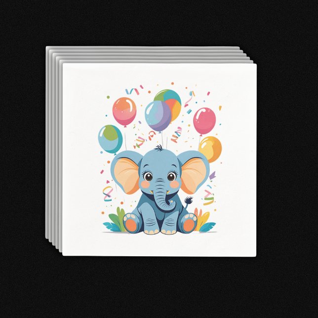 Serviette En Papier Baby shower adorable Baby Elephant Ballons (Créateur téléchargé)