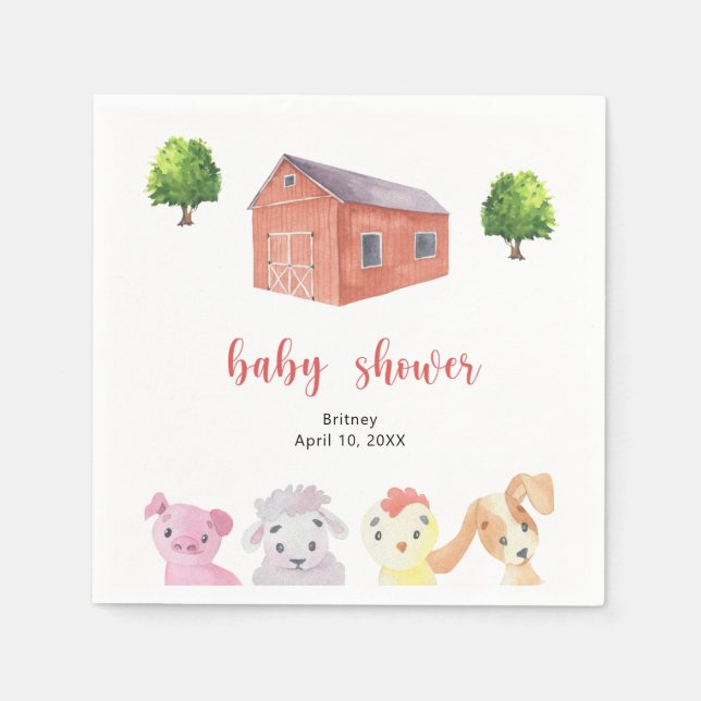 Serviette En Papier Baby shower agricole - baby shower (Devant)