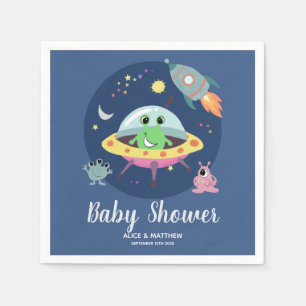 Serviette En Papier Baby shower Alien Boys Cute Blue Space
