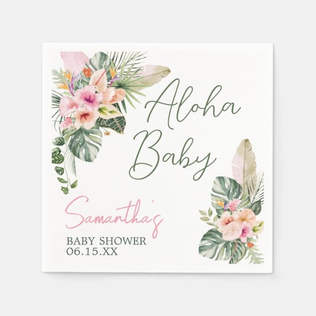 Serviette En Papier Baby shower Aloha (Devant)
