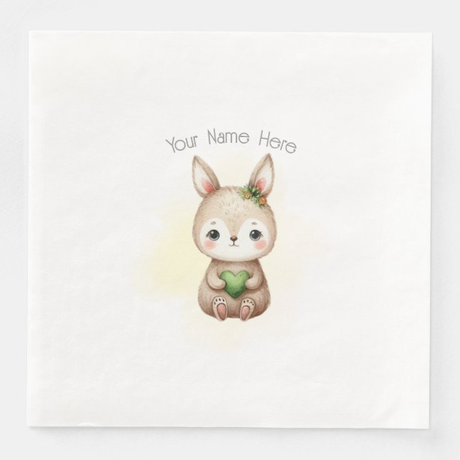 Serviette En Papier Baby shower animal de la forêt (Devant)