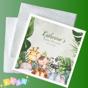 Serviette En Papier Baby shower animal de la Jungle mignonne