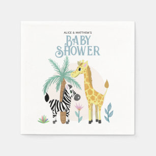 Serviette En Papier Baby shower animal Safari neutre genre mignon