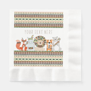 Serviette En Papier Baby shower animal tribal