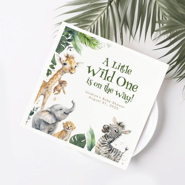 Serviette En Papier Baby shower animalier de la Jungle mignonne (Créateur téléchargé)