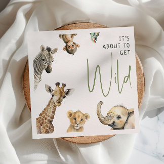 Serviette En Papier Baby shower animalier de la Jungle sauvage