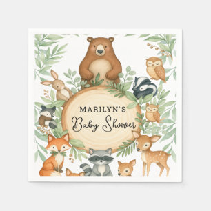 Serviette En Papier Baby Shower Animaux Bébés Mignons