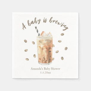 Serviette En Papier Baby shower aquarelle Café glacé