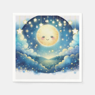 Serviette En Papier Baby shower Aquarelle Twinkle Little Star