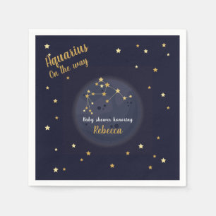 Serviette En Papier Baby shower Aquarius zodiac
