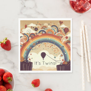 Serviette En Papier Baby shower arc-en-ciel