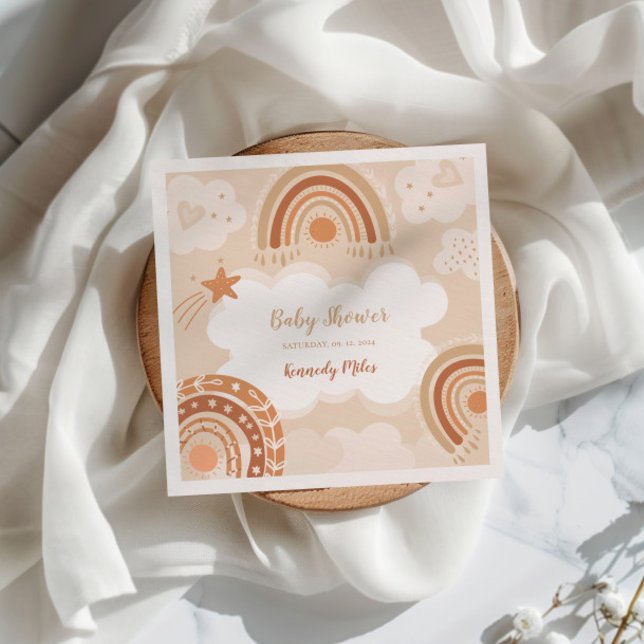 Serviette En Papier Baby shower arc-en-ciel Boho (Créateur téléchargé)