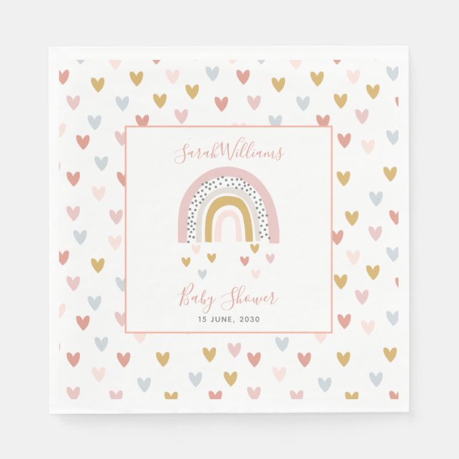 Serviette En Papier Baby shower arc-en-ciel bouché moderne Sprinkle He (Devant)