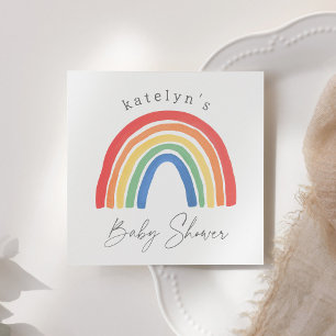 Serviette En Papier Baby shower arc-en-ciel coloré Boho neutre par sex