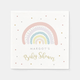 Serviette En Papier Baby shower arc-en-ciel neutre