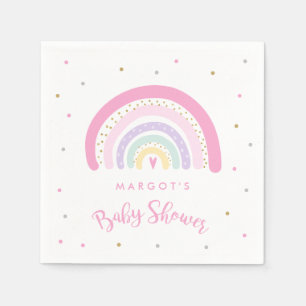 Serviette En Papier Baby shower arc-en-ciel Pastel