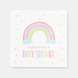 Serviette En Papier Baby shower arc-en-ciel Pastel