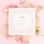 Serviette En Papier baby shower arc rose En vichy<br><div class="desc">Cette adorable serviette en baby shower, en accord avec la collection de baby showers Lea Delaveris Design en vichy, est dotée d'une bordure en en vichy rose et blanc clair et d'un arc à pois avec trois zones de texte personnalisé. Les zones de texte peuvent inclure le nom ou les...</div>