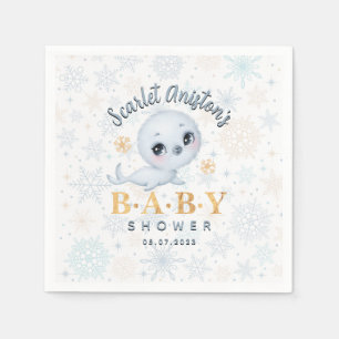 Serviette En Papier Baby shower arctique du phoque polaire