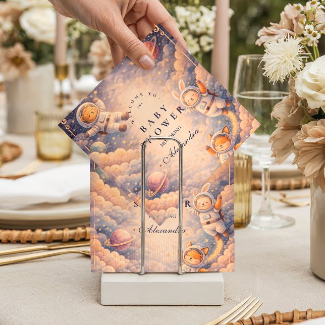 Serviette En Papier Baby Shower Astronaute Céleste Neutre (Créateur téléchargé)