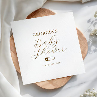 Serviette En Papier Baby-Shower au chocolat marron chic