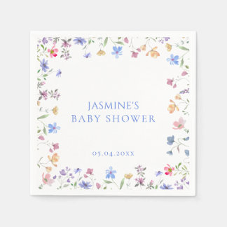 Serviette En Papier Baby Shower au Jardin de Fleurs Sauvages aux Teint