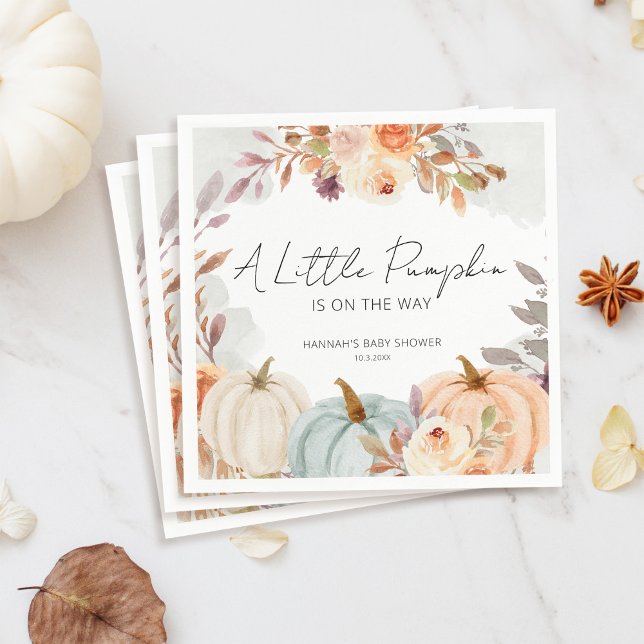 Serviette En Papier Baby shower Automne Un Peu Citrouille (Créateur téléchargé)