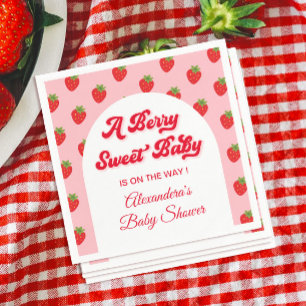 Serviette En Papier Baby shower aux fraises