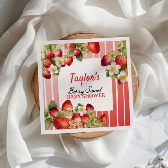Serviette En Papier Baby shower aux fraises (Créateur téléchargé)