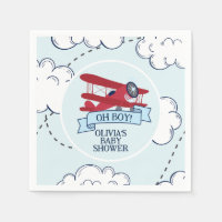 Baby-Shower Avion Rouge
