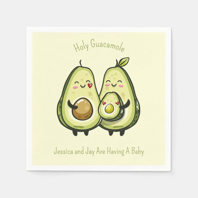 Serviette En Papier Baby shower Avocado (Devant)