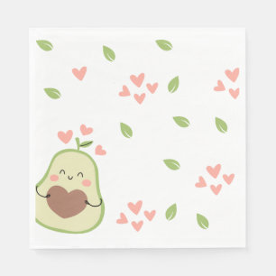 Serviette En Papier Baby shower Avocado, Petite fille, mignonne Avocad