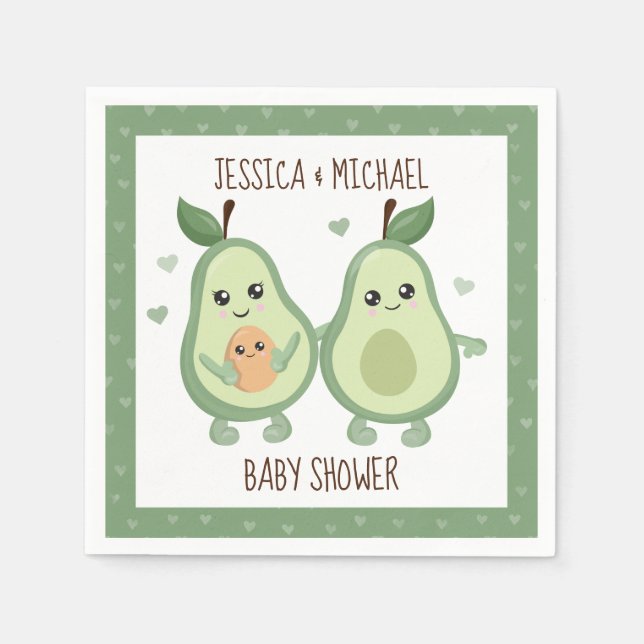 Serviette En Papier Baby shower Avocado Saint-Guacamole (Devant)