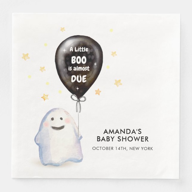 Serviette En Papier Baby shower balloon Whimsical Little Boo (Devant)