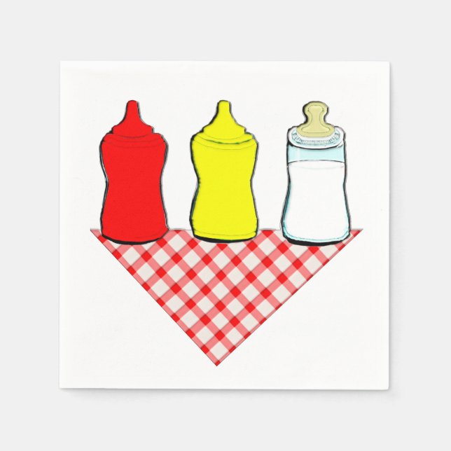 Serviette En Papier Baby shower barbecue (Devant)