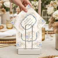 Baby shower baroque rose bleu poussière