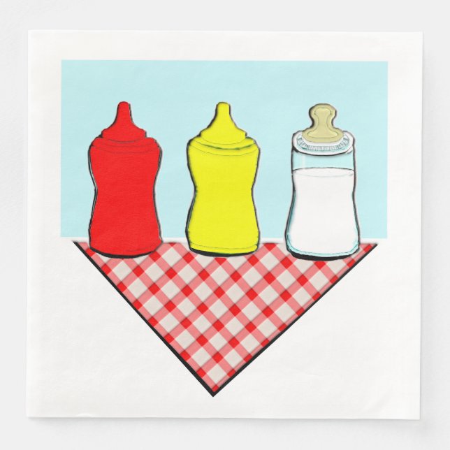 Serviette En Papier Baby Shower BBQ (Devant)