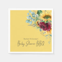 Baby shower BBQ de Jardin Floral Jaune Tournesol