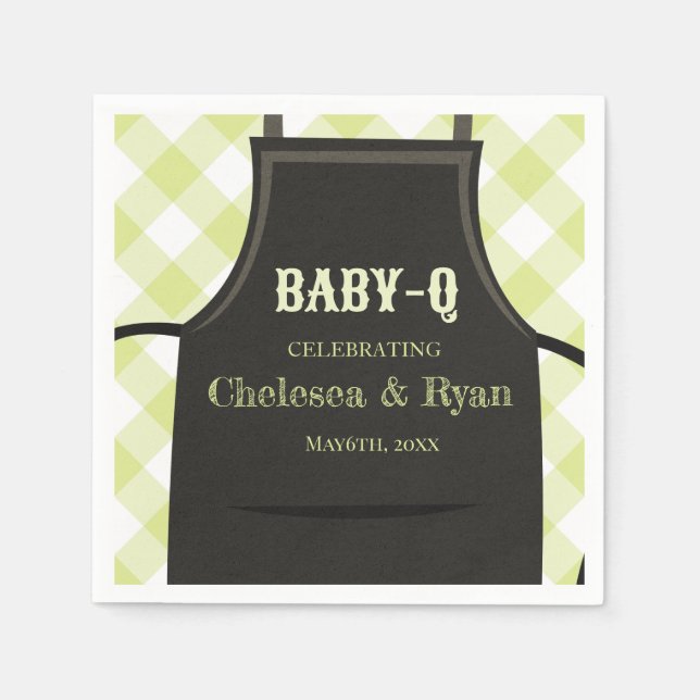 Serviette En Papier Baby shower BBQ Gingham  (Devant)