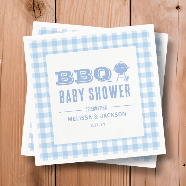 Serviette En Papier Baby shower BBQ Jardin Bleu (Créateur téléchargé)