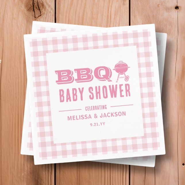 Serviette En Papier Baby shower BBQ Jardin rose (Créateur téléchargé)