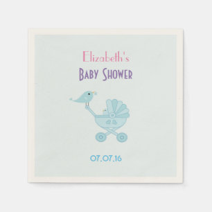 Serviette En Papier Baby shower Bébé et maman Bluebirds
