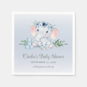Serviette En Papier Baby shower bébé floral Eléphant mignon