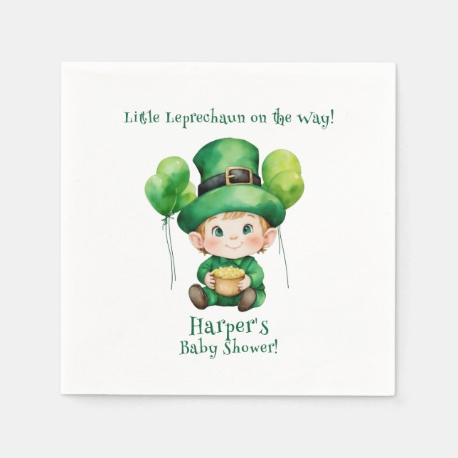 Serviette En Papier baby shower bébé leprechaun (Devant)