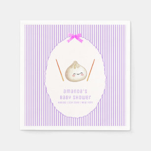 Serviette En Papier Baby Shower Bébé Pâte Asiatique Arc Moderne Violet