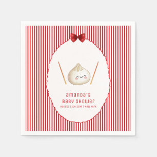 Serviette En Papier Baby Shower Bébé Pâté Asiatique Moderne Rouge