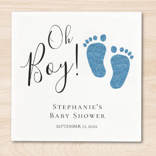 Serviette En Papier Baby shower bébé pieds bleus